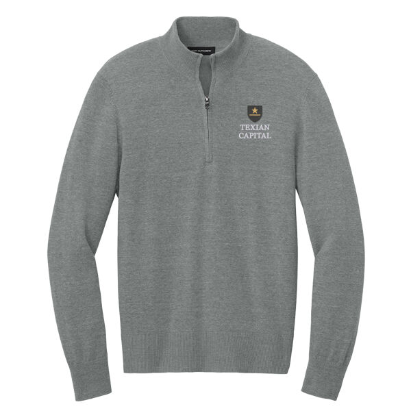 Texian Capital Embroidered - Easy Care 1/4 Zip Sweater Thumbnail